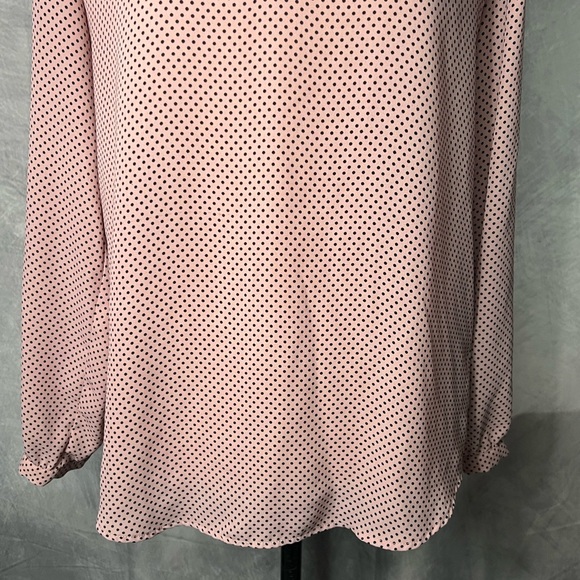 Adrianna Papell Pink Polka Dot V-neck Blouse - Picture 3 of 10